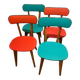 Set of 4 Vintage Compass Leg Chairs 70s
