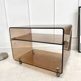 Smoked plexiglass coffee table