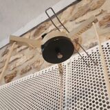 Vintage pendant light in opaline and gold
