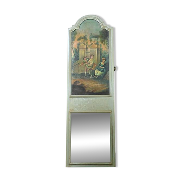 Miroir trumeau en bois peint, style Louis XV – 1ère partie XXe