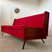 Antique Italian design fabric sofa from the 60s, vintage convertible