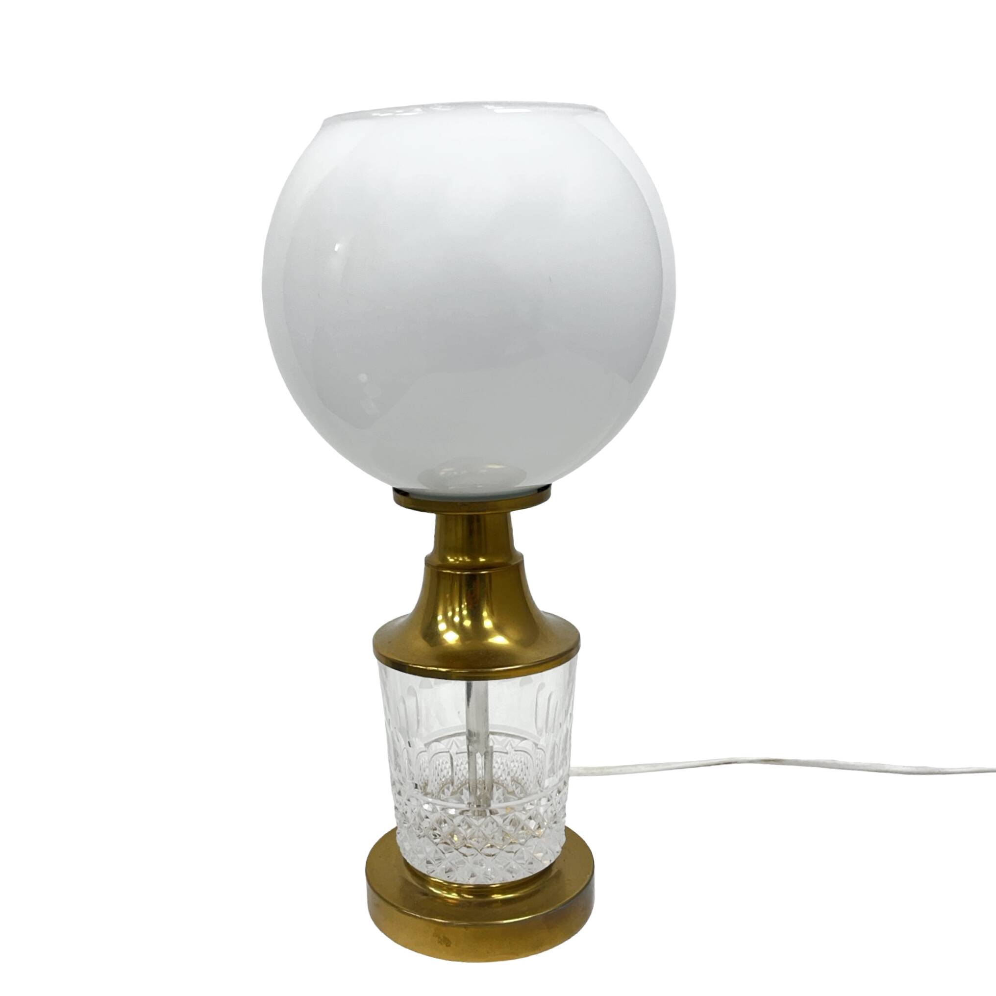 AKA Leuchten – Crystal and Brass Table Lamp, Germany, 1970s, Mid-Century Mo