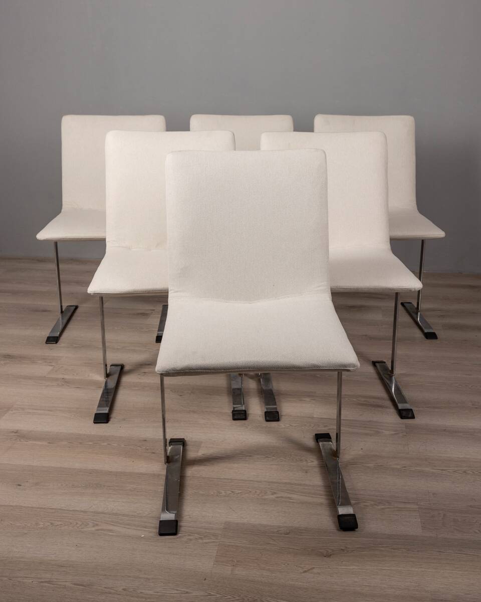 Lot de 6 chaises vintage des années 70 mod. finalement concevoir g. offert pour saporiti