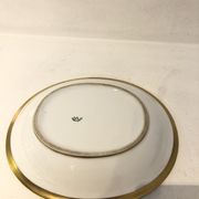 Plat oval doré en porcelaine 1950