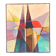 Oil on Swedish panel – 'Geometric Composition' by Stellan Widholm – Signed – vintage and framed – 35 × 32 × 5 cm