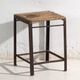 Vintage industrial stool made of pine wood and iron – Central Europe, around 1950