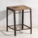 Vintage industrial stool made of pine wood and iron – Central Europe, around 1950