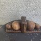 Pair of vintage carved wood and metal ball bookends