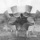 Series of 6 chairs bistro Baumann model Dove year 1950/1960
