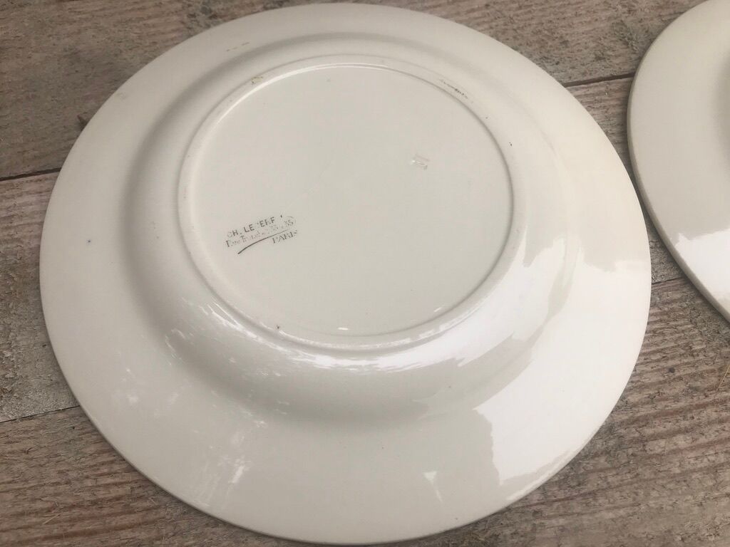 Bird plate duo Ch. Lecerf early XX