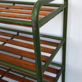 Old industrial shelf with wheels