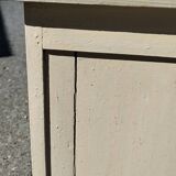 Small Parisian sideboard with one drawer and two doors, white lacquered