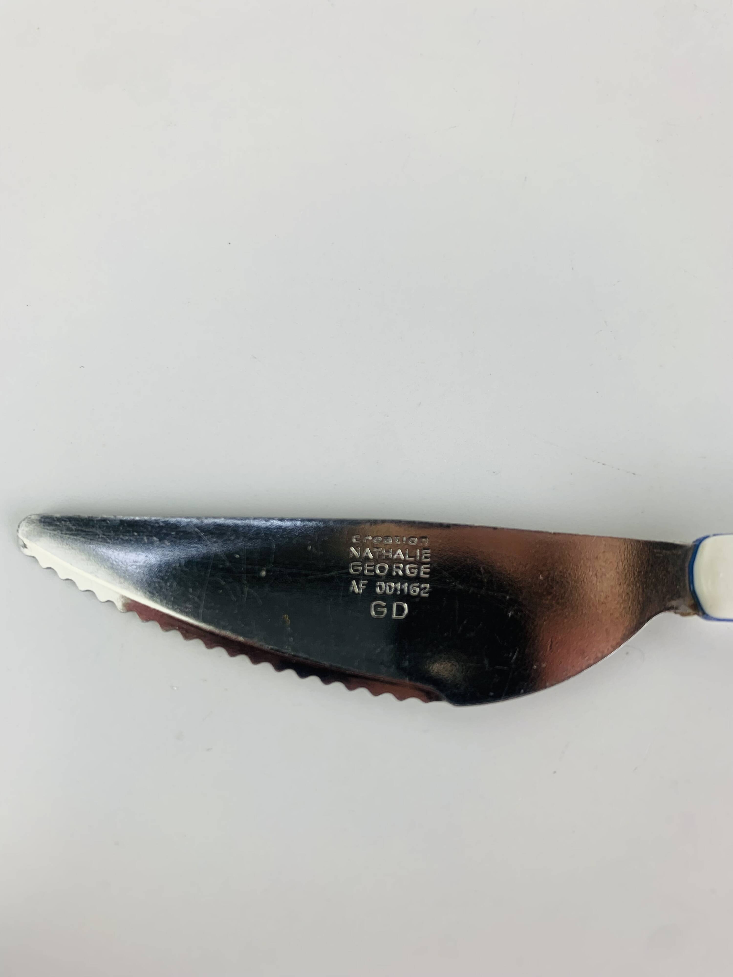 14 knives by Nathalie George for Air France, stainless steel, vintage