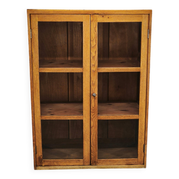 1930s Czech Oak Glass Bookcase from a Baťa Factory