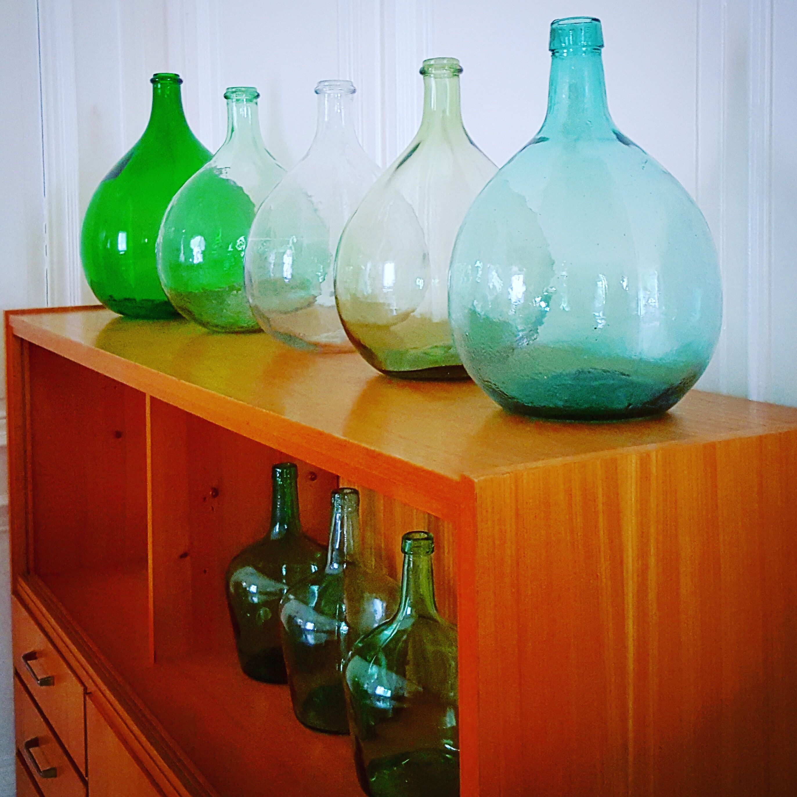 Jolie dame Jeanne de 5 litres vert d'eau