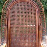Rocking-chair vintage Peacock in rattan
