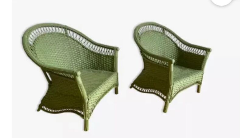 Paire de fauteuils rotin