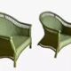 Paire de fauteuils rotin