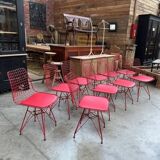 Suite of 10 metal chairs