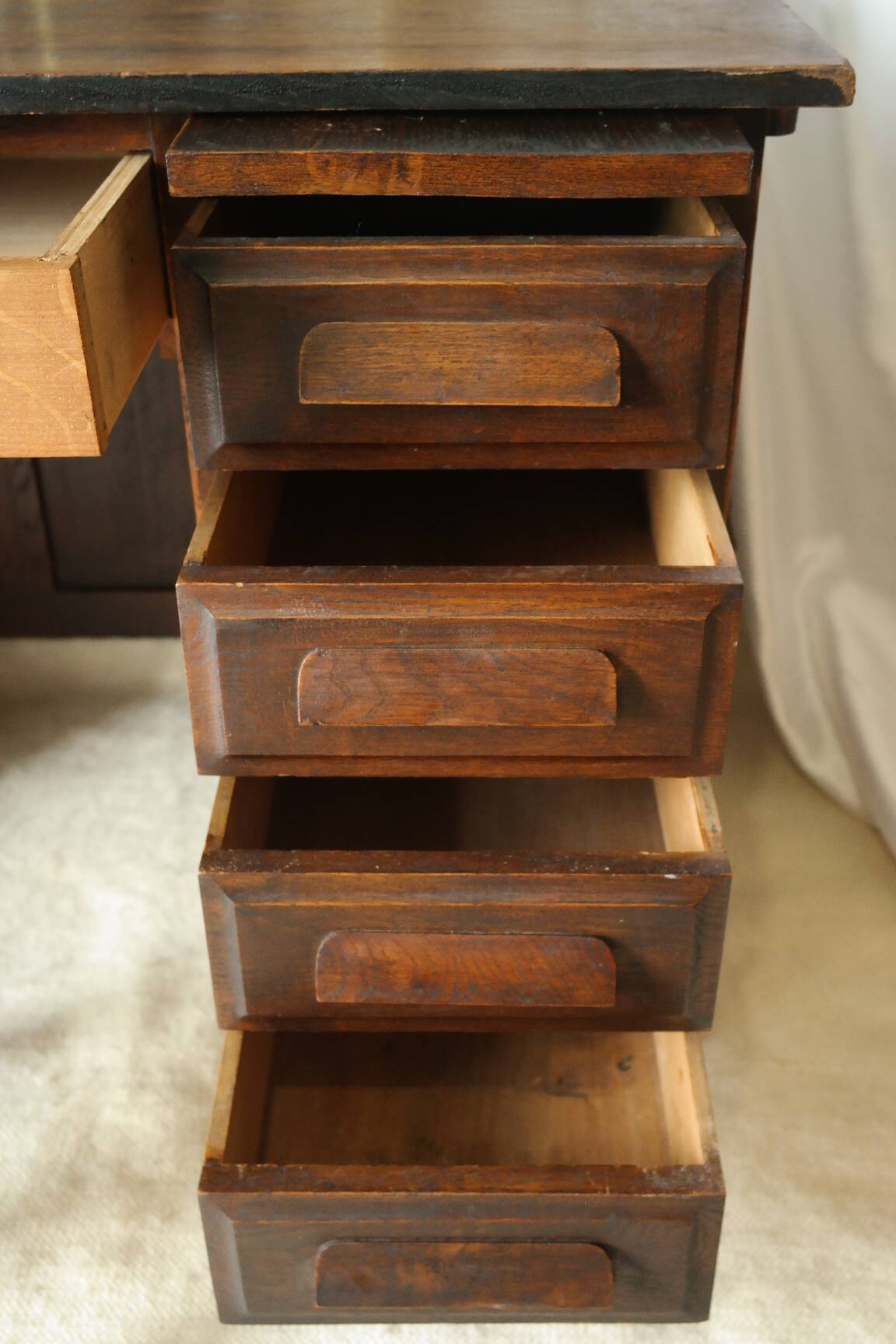 Vintage oak pedestal desk