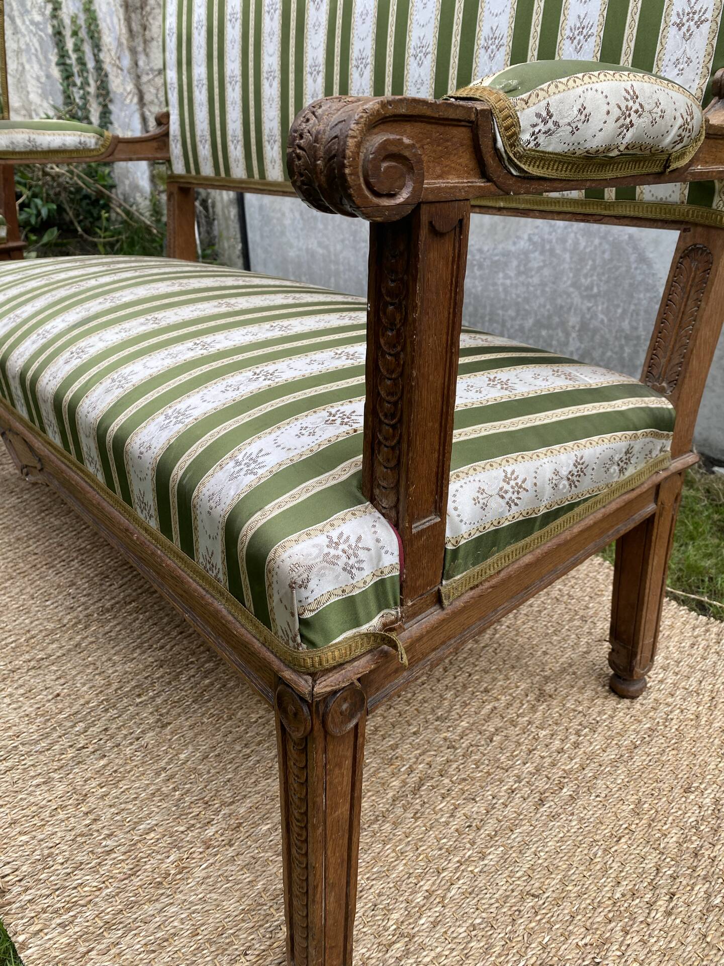 Antique Directoire style salon (2-seater bench + chair)