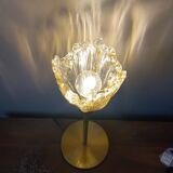 Amber and citrine draped globe table lamp dlg Murano