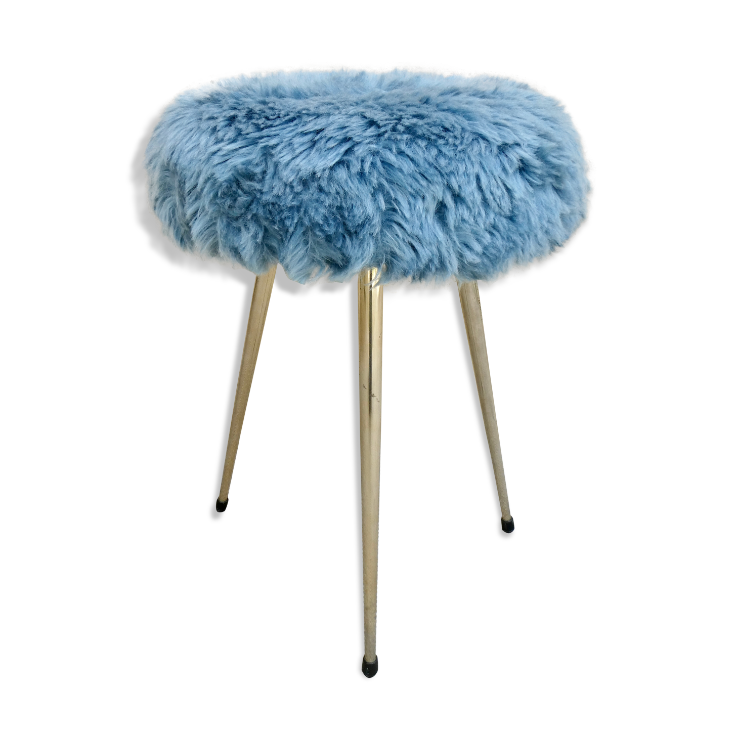 Blue moumoute tripod stool 60s