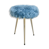 Blue moumoute tripod stool 60s