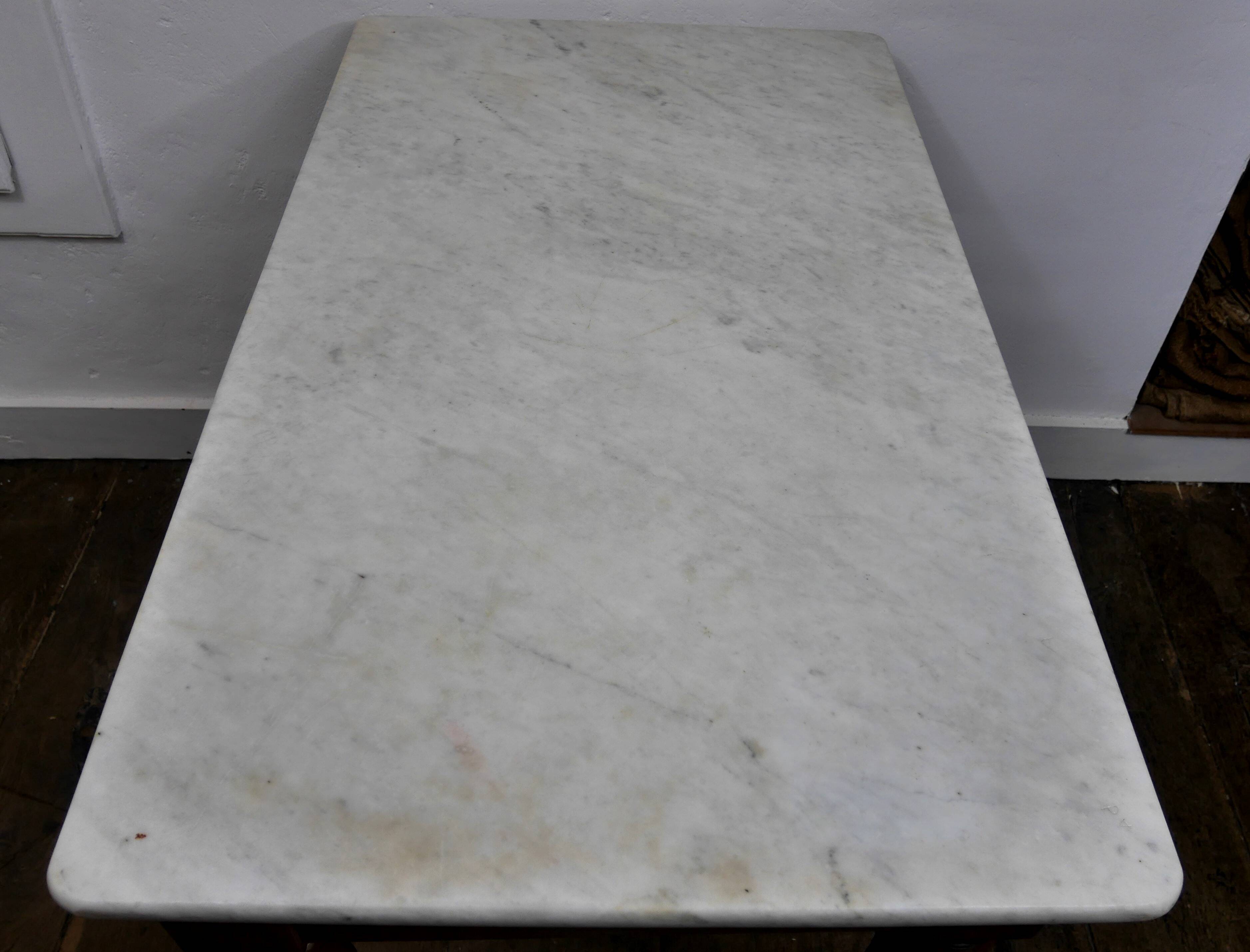 old marble and wood office bistro table 1850