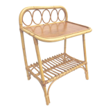 Vintage rattan bedside table 60s