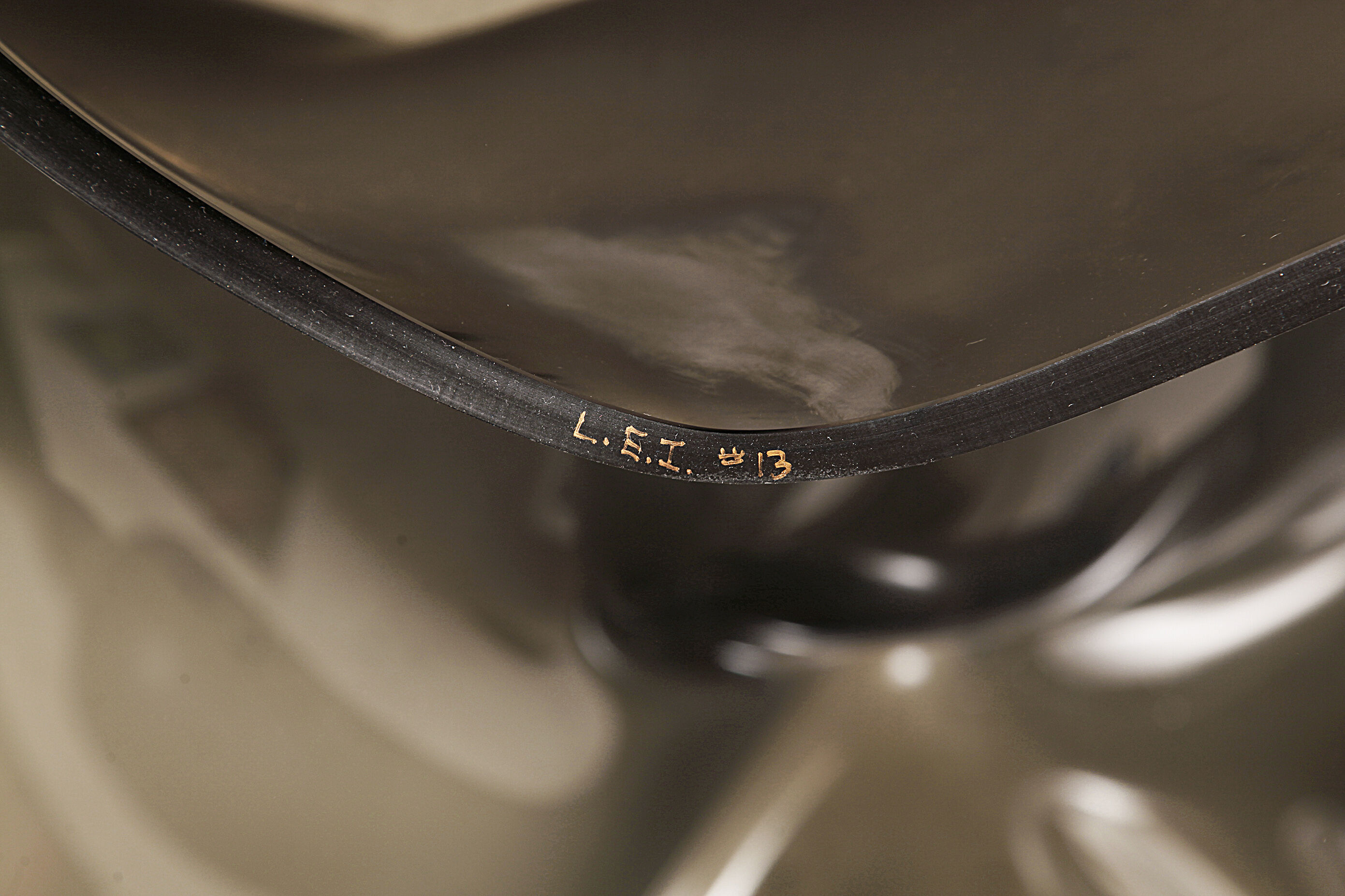 Monumental Laurel Fyfe Black Glass Sculptural Coffee Table American Handkerchief