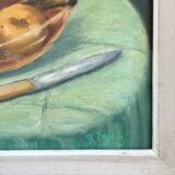 Tableau nature morte pichet et fruits