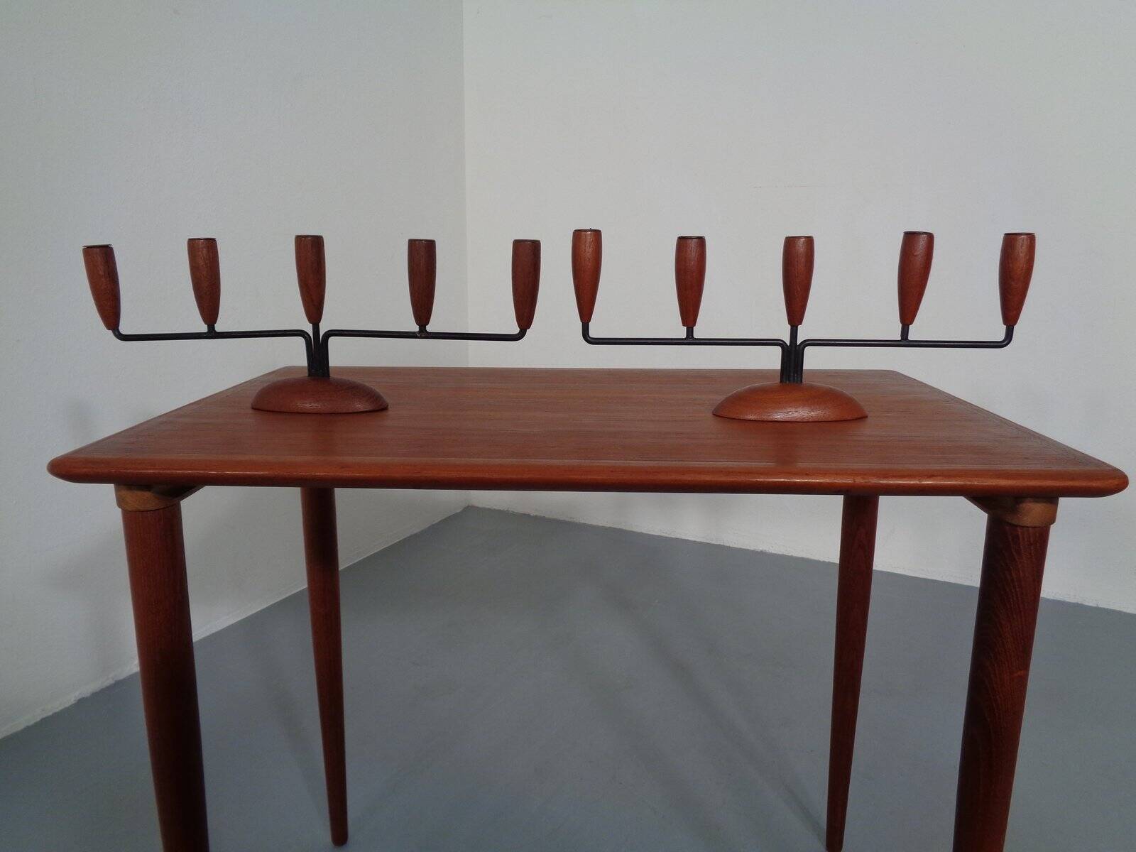 Danish Filigree Teak Candleholders, 1960s, Set of 2