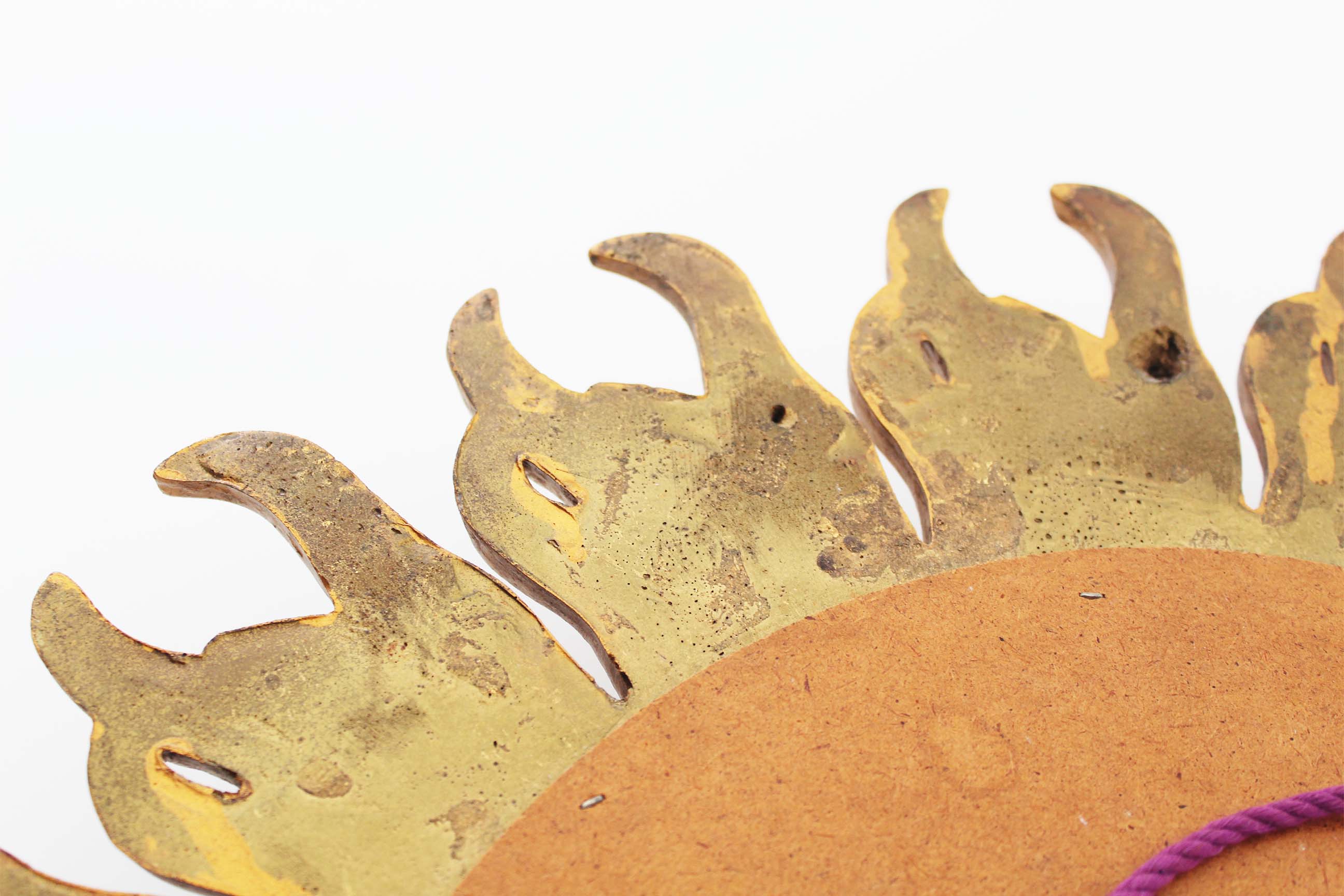 Vintage 1970's gilt sunburst mirror - vintage gilt sunburst convex mirror