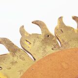 Vintage 1970's gilt sunburst mirror - vintage gilt sunburst convex mirror