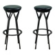 2 tabourets pivotant design Yamakado en cuir noir