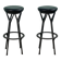 2 tabourets pivotant design Yamakado en cuir noir