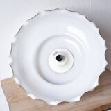 Large vintage pendant light in Massive white opaline - up and down system