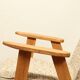 Vintage armchair brown granola oak wood design by Chierowski 366