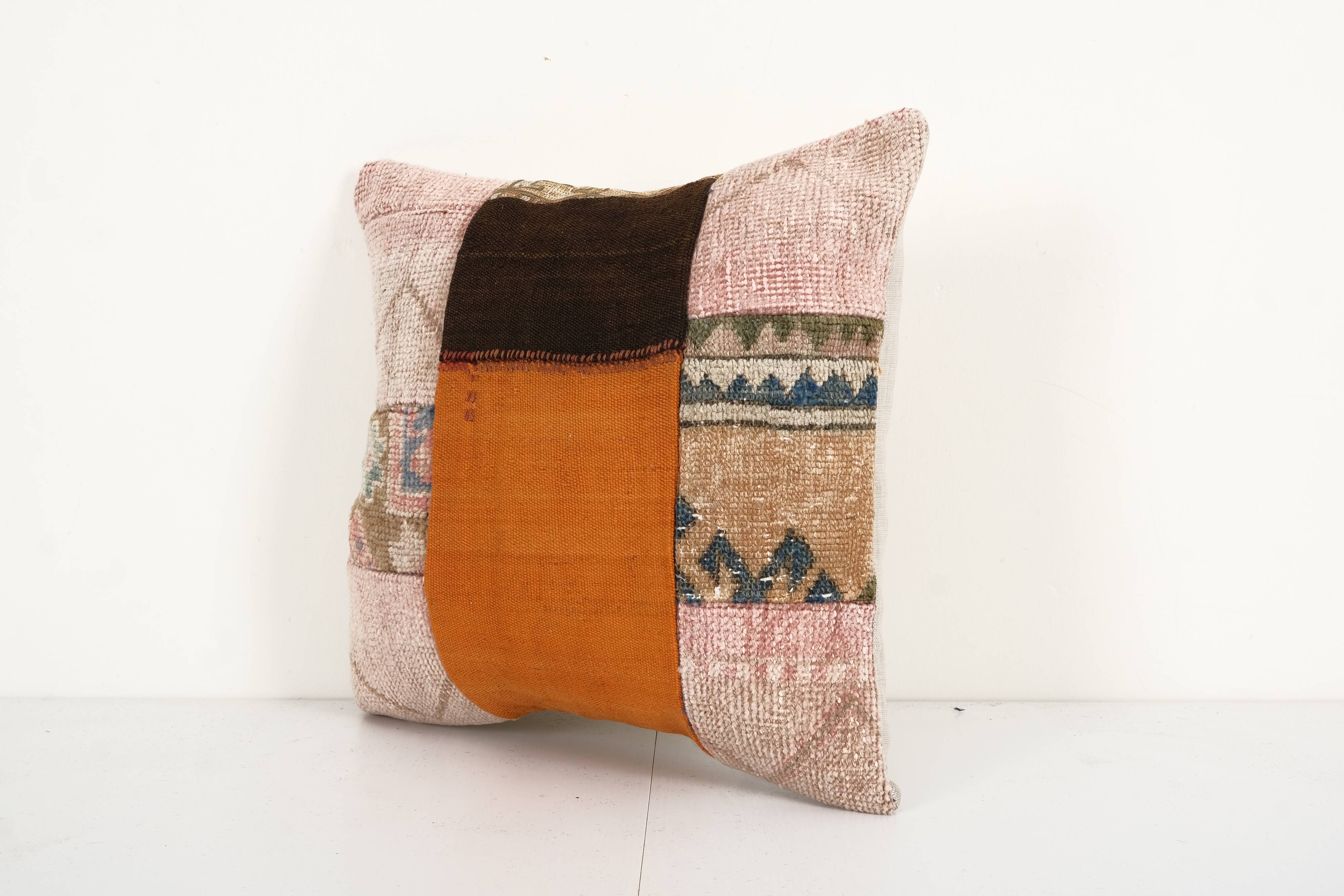 Vintage patchwork kilim rug pillow case