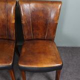 Set of 5 sheepskin dining chairs