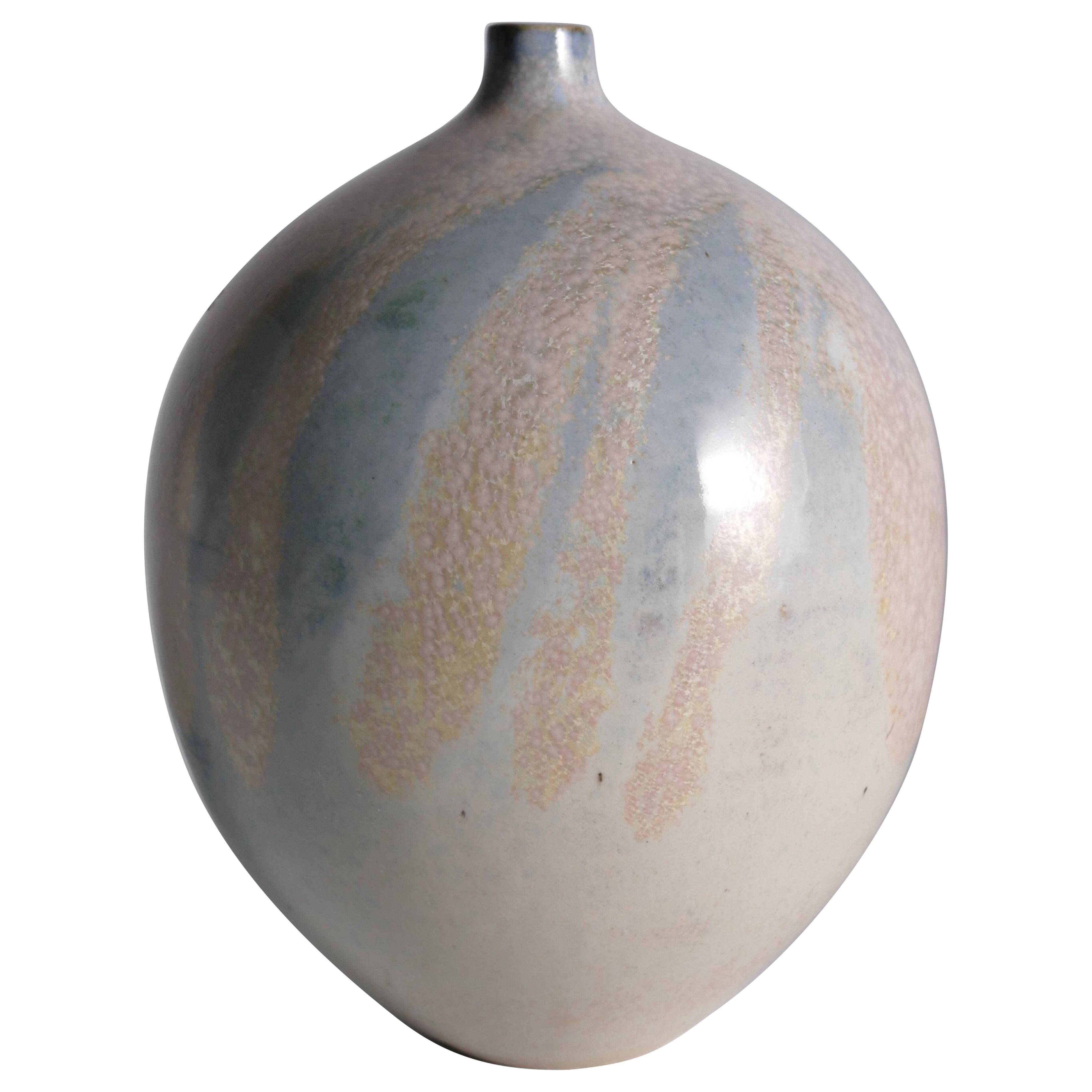 Vase en grès unique Bo Scullman, moderne scandinave, fin du 20e siècle