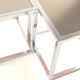 Pair of vintage cubic glass chrome metal side table with 1970 mirror glass tray