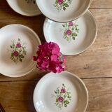 Set of 6 vintage flat plates - Pompadour de Gien