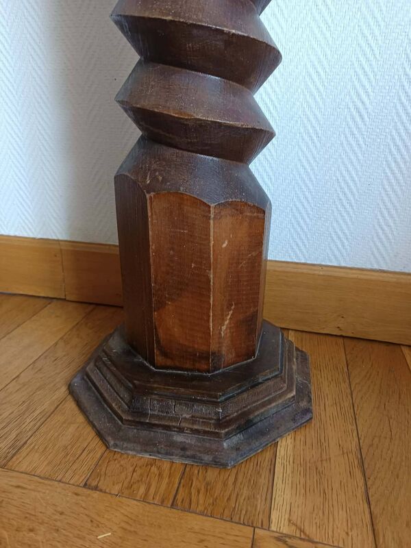 Sellette visse de pressoir en bois sculpté