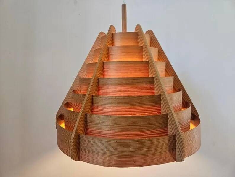 Rare Midcentury Large Wooden Pendant, Hans-Agne Jakobsson, Sweden, 1960s