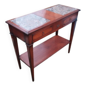 Antique Louis XVI style console with marble top