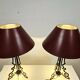 Paire Unique de Lampes de Table/Art Déco/Vintage – Bourgogne et Or/Années 1980