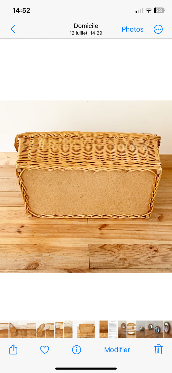 Vintage wicker chest bench