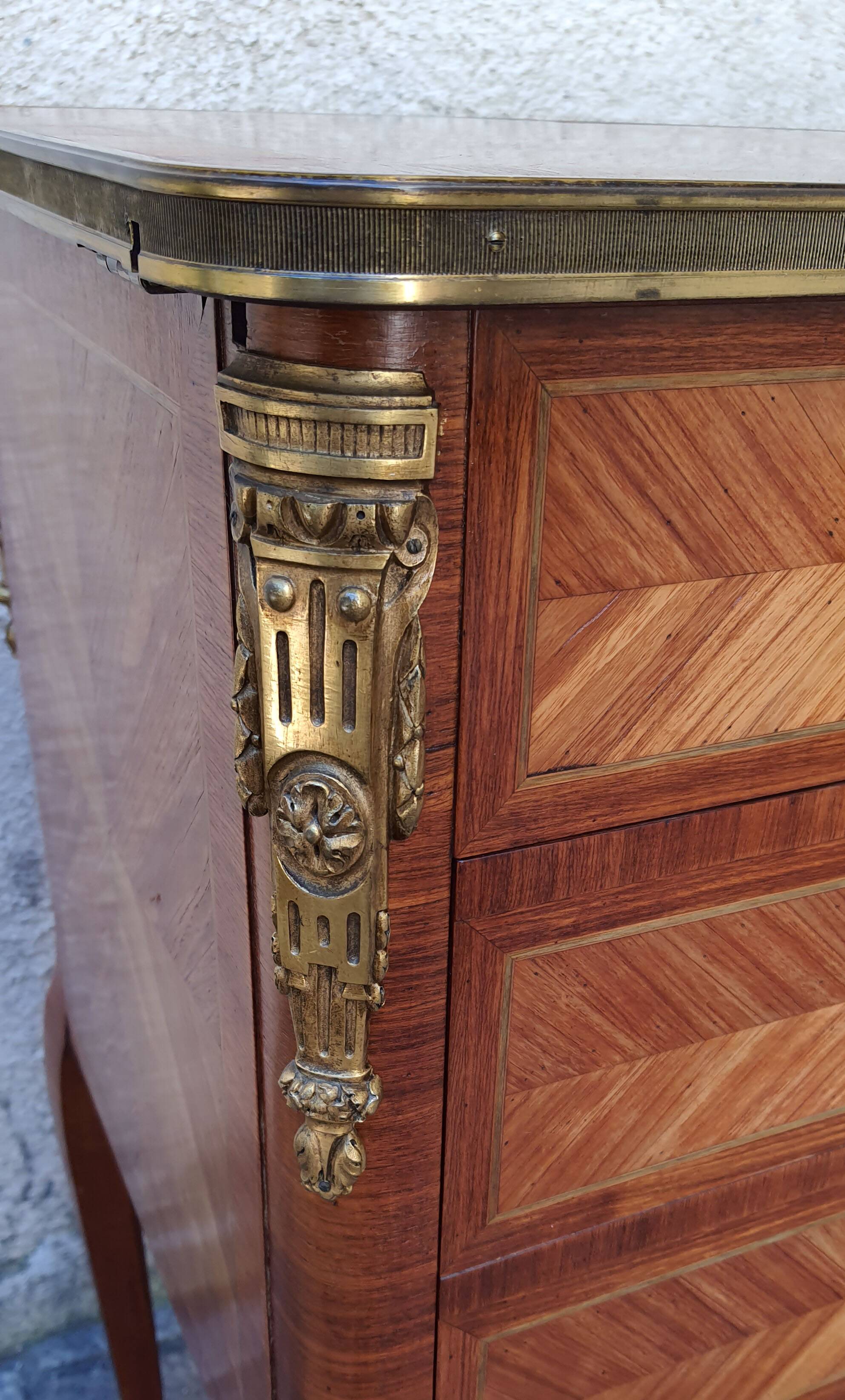 Louis XV Marquetry Bar Cabinet